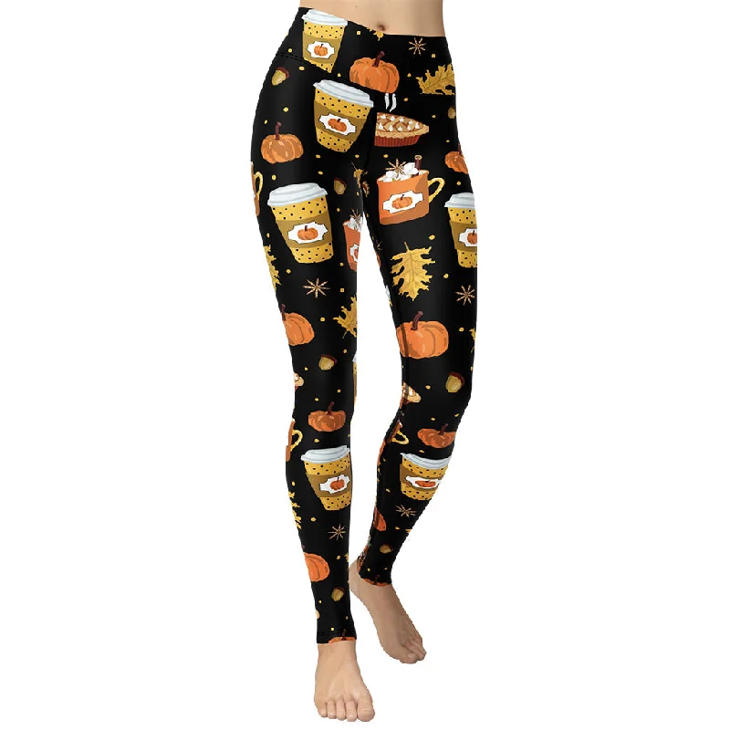 Pumpkin Season Yoga Leggings Modern Women's 