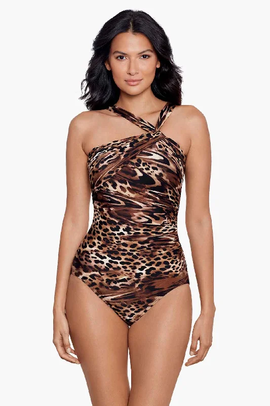 Ocicat Europa One Piece Swimsuit Hip Women's Retro