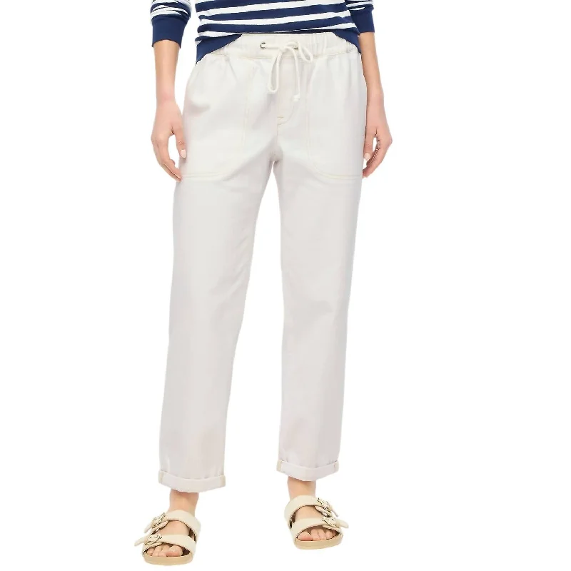 Drawstring Jean In White Feminine Women's Style 