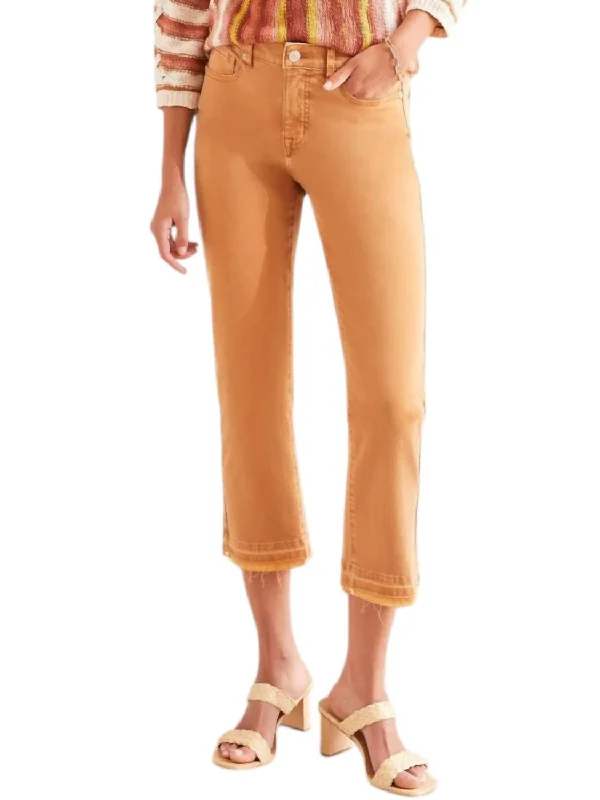 Sophia Curvy 25 Inch Flared Jeans In Orange Sharp Women's Italian