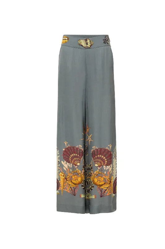 Women's Palazzo Wide Leg Pants In Grey Coral Reef Athletic Women's 
