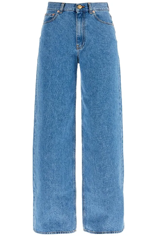 Blaze Milano Women's blue Cotton Jeans With  Embroidery Sporty Women's Athleisure 