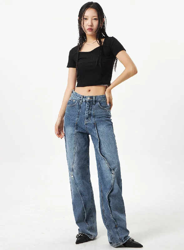 Wrapped Wide Leg Jeans CA320 Scandinavian