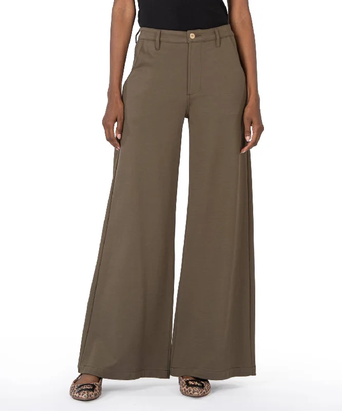 Meg Wide Leg Pants In Olive Monochromatic All - in - one