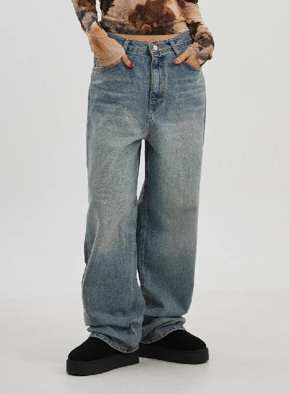 Low Rise Baggy Jeans CJ330 Cool Women's Distressed