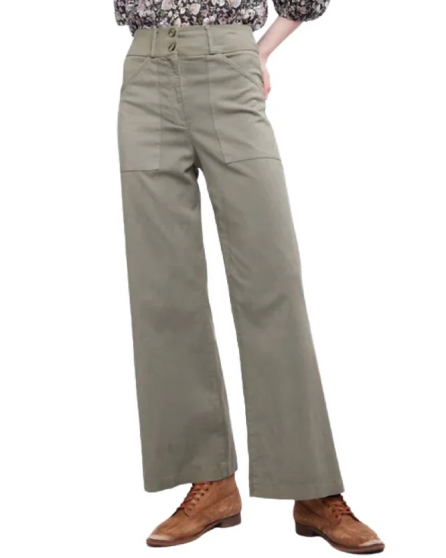 Aria Hi-Waist Pant In Ivy Monochromatic Office Style