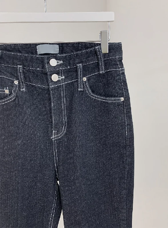 High Waist Bootcut Jeans IM12 Sharp Women's Italian