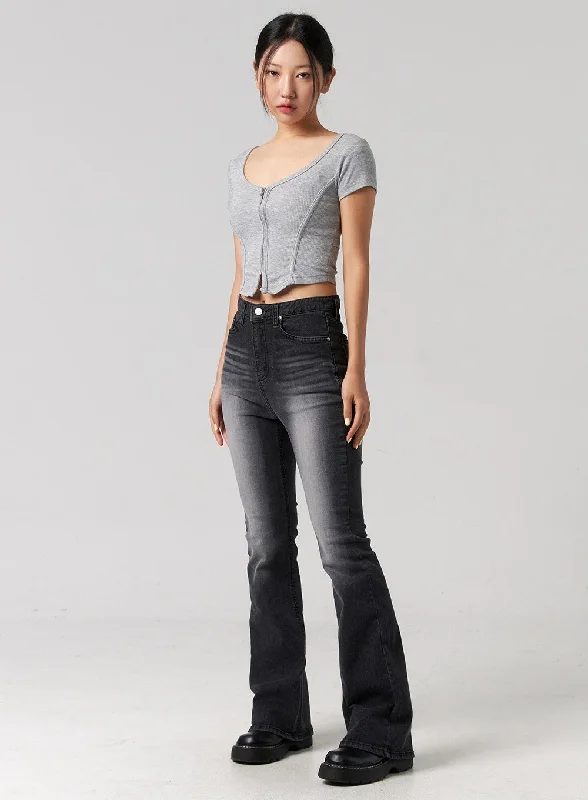 Modern Slim Bootcut Jeans CG319 Dynamic Women's High - energy