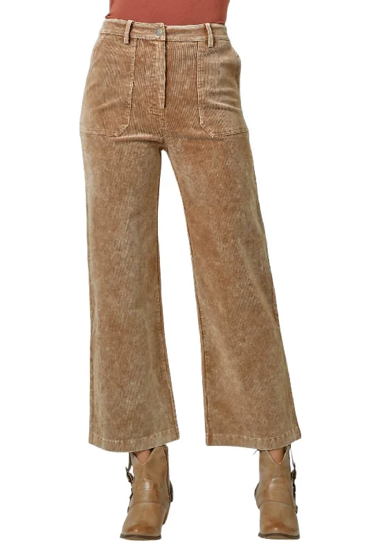Washed Corduroy Trousers In Sand Gym
