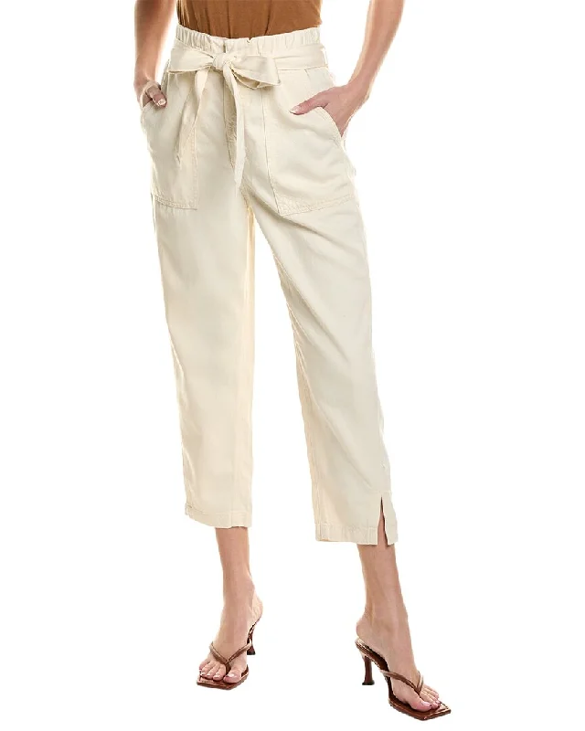 AG Jeans High-Rise Barrel Silk-Blend Paperbag Pant Cool Women's Skate