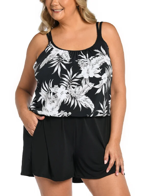 2024 Maxine of Hollywood Tropic Paradise Swim Romper - Mw4dh45 Artistic Women's Avant - 