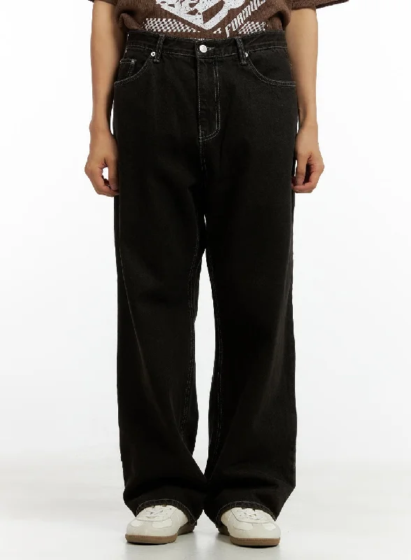 Men's Wide Fit Washed Baggy Jeans CL429 Vintage Women's 1970S 