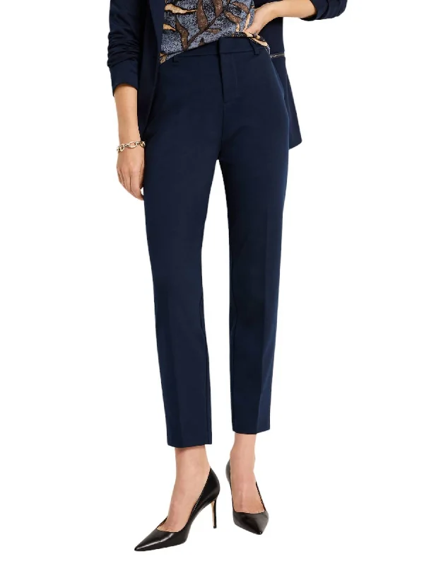Ponte Knit Trouser In Dark Indigo Earthy Women's 