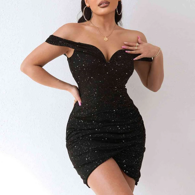 Sequin Off-Shoulder Mini Dress Country
