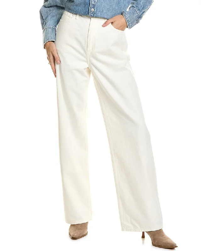 rag & bone Logan Mid-Rise White Wide Leg Jean Street