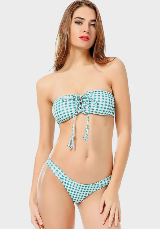 Villa Print Push Up Bikini Dapper Women's 1920S