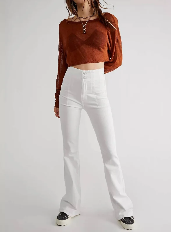 Jayde Flare In Pure White Minimalist Women's Casual