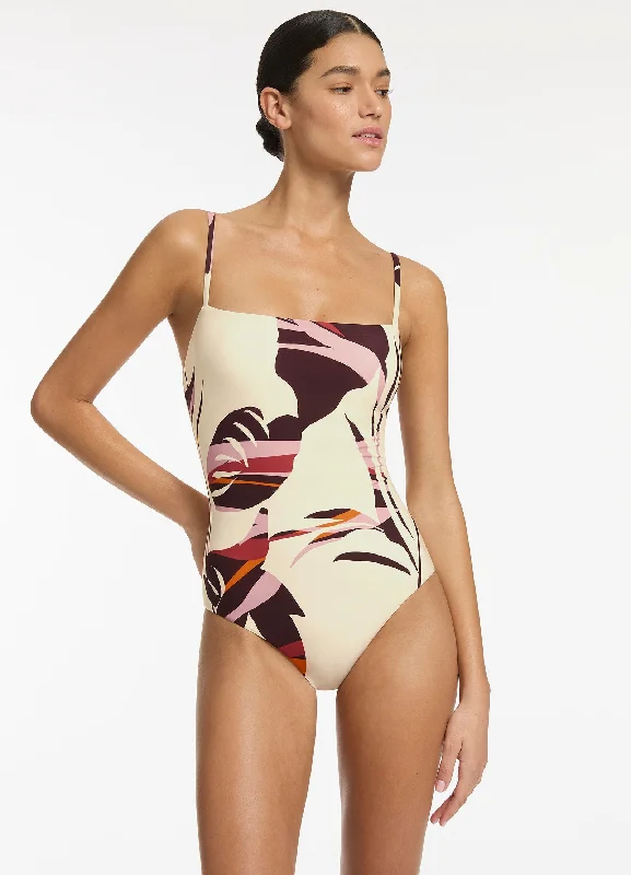Shadow Palm Minimal Tank One Piece - Port Cashmere