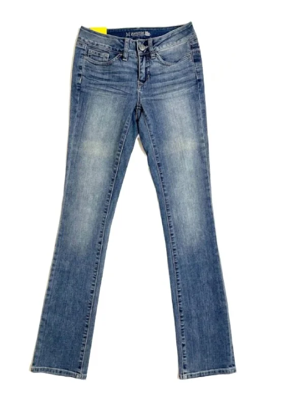 Women's Mid Rise Straight Leg Vintage Skinny Jeans In Blue performance