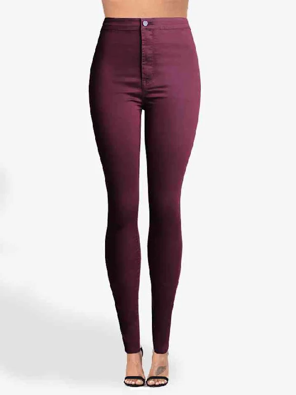 Buttoned Long Jeans Rugged Women's Outdoor 