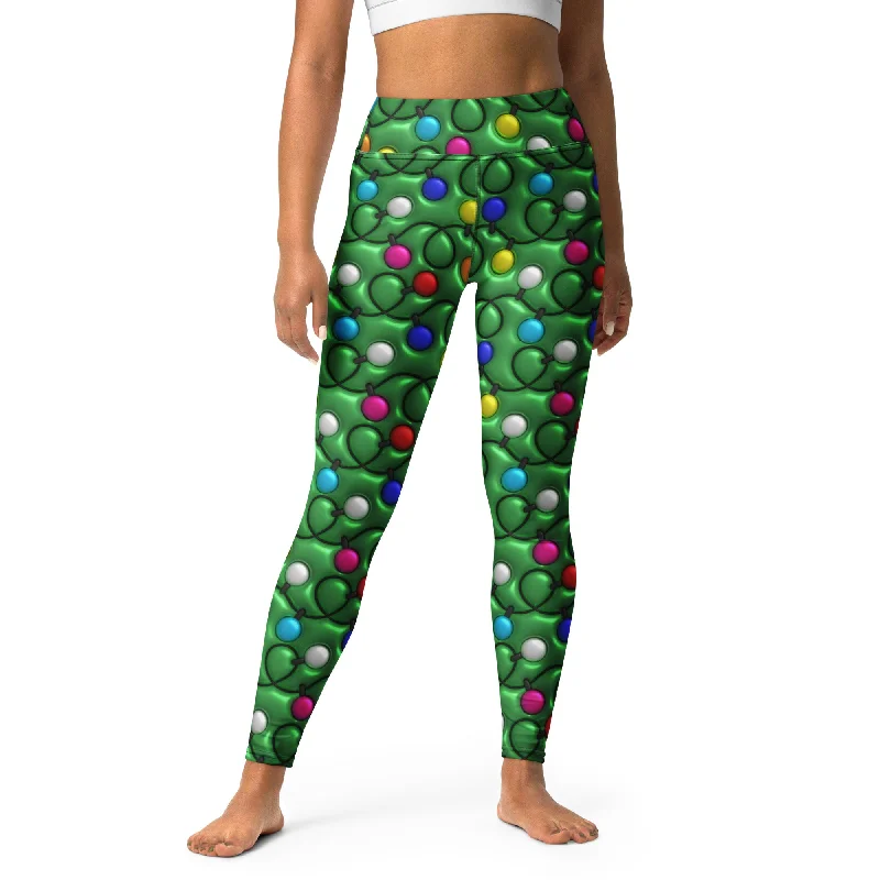 3D Christmas Lights Yoga Leggings Cashmere
