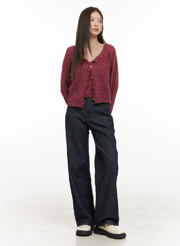 Minnie Warm Wide-Leg Jeans OD412 Cashmere
