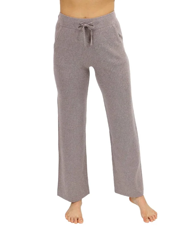 Classic & Cozy Ribbed Sweater Pants In Almondine Hip Women's Urban