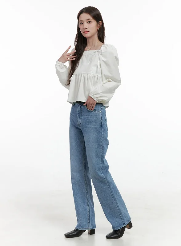 Blythe Vintage Wash Straight Leg Denim Jeans OS416 Rugged Women's Outdoor 