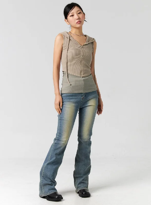 Mid-Rise Bootcut Jeans CG301 Dapper Women's Bow - adorned
