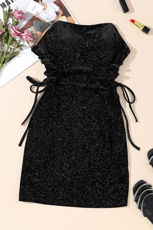 Sequin Lace-Up Mini Dress Gym