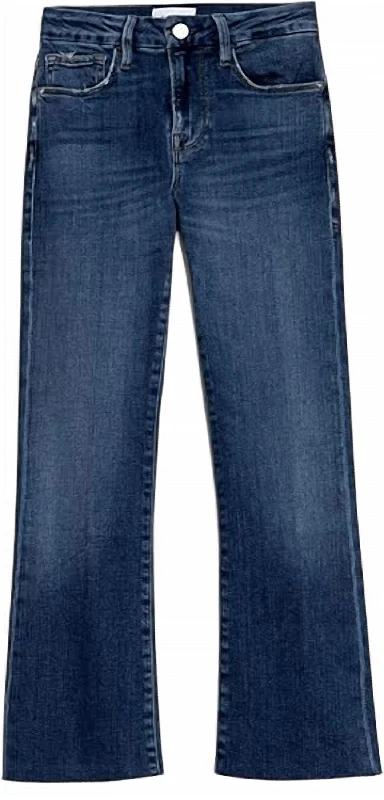 Women's Le Crop Mini Boot Raw Edge Jeans In Crosslane Trendy Women's Oversized