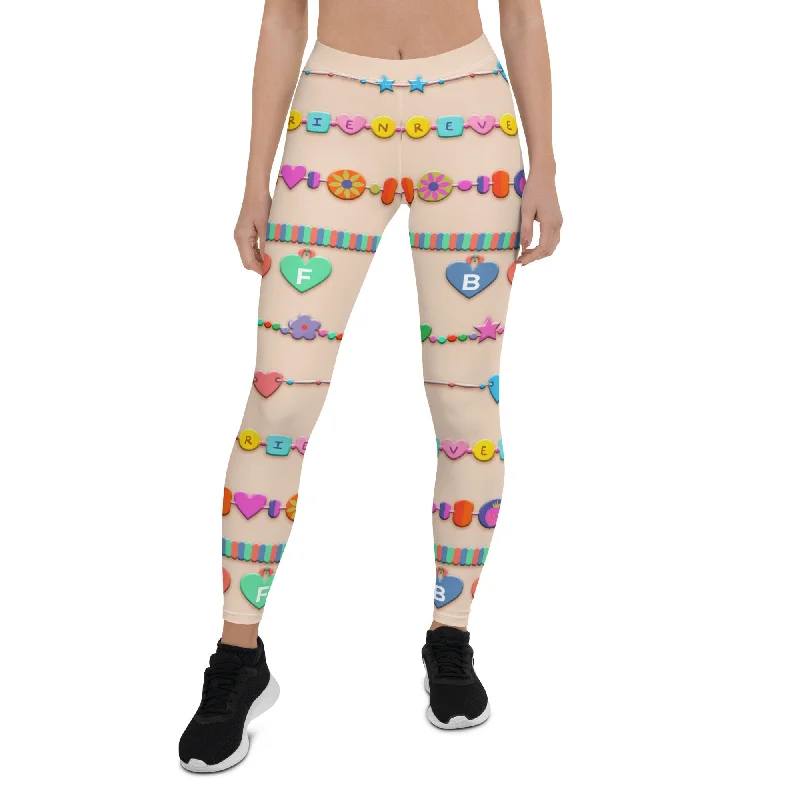 Friendship Bracelet Leggings Preppy Women's College