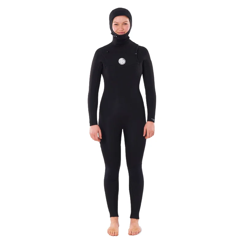 Dawn Patrol 5/4mm Chest Zip Hooded Wetsuit Cool Women's Distressed