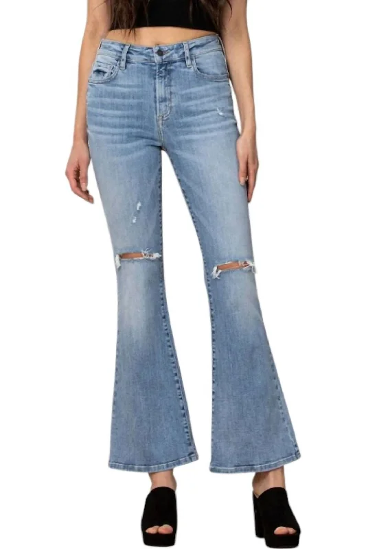 Kiki Mid Rise Flare Jeans In Light Wash Bohemian Women's Free