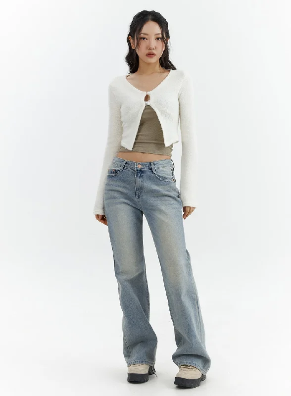 Low Waist Cargo Flare Jeans CJ423 Modern Women's 