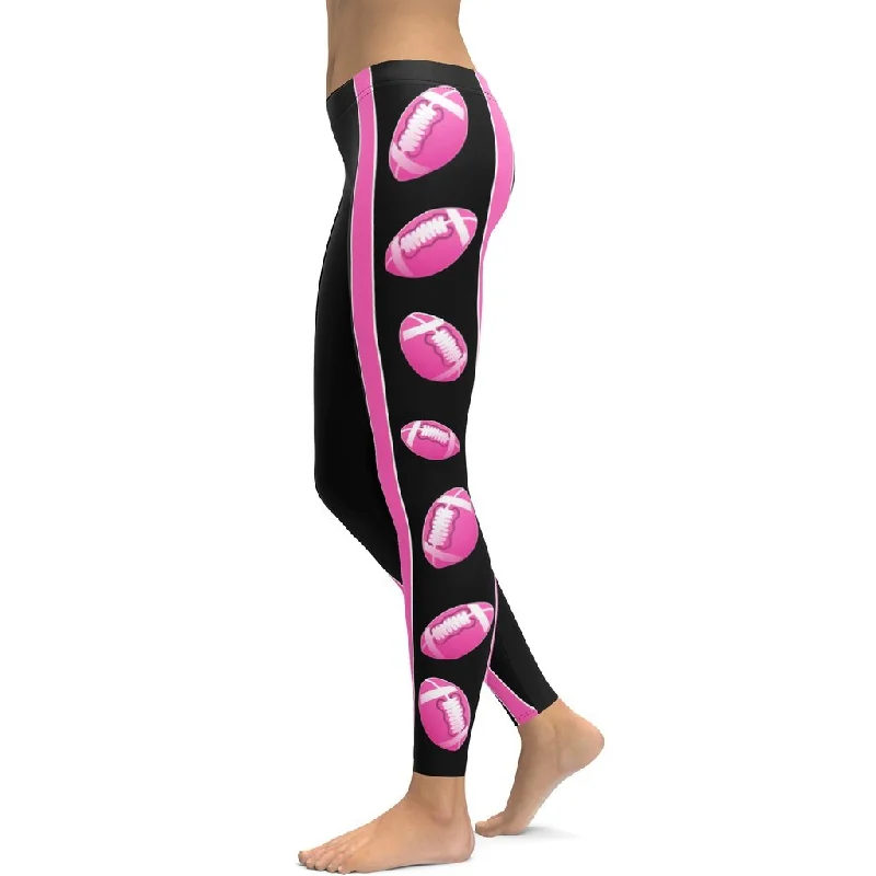 Pink Football Leggings Sporty Women's Tennis