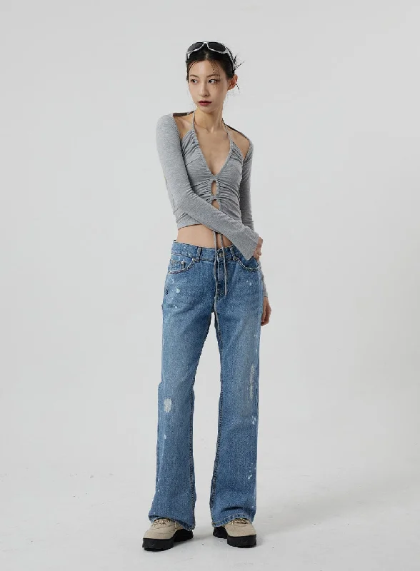 Low Rise Bootcut Jeans CF309 Polished Women's Silk