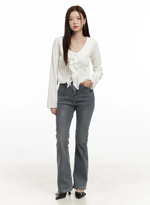 Madison Washed Flared Jeans ON422 Sustainable Organic