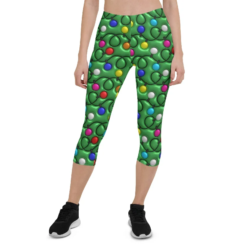 3D Christmas Lights Capris Sustainable Organic