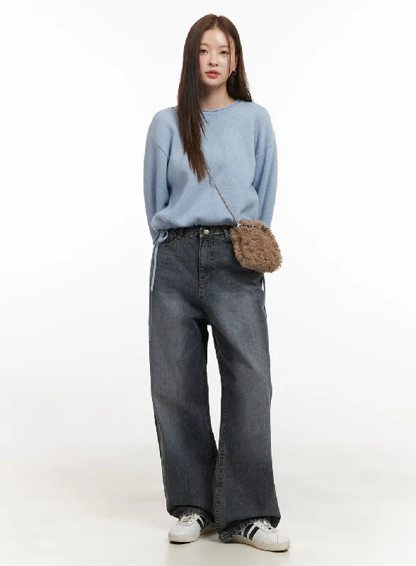 Sabrina Denim Wide Fit Jeans OD417 Confident Women's High - fashion