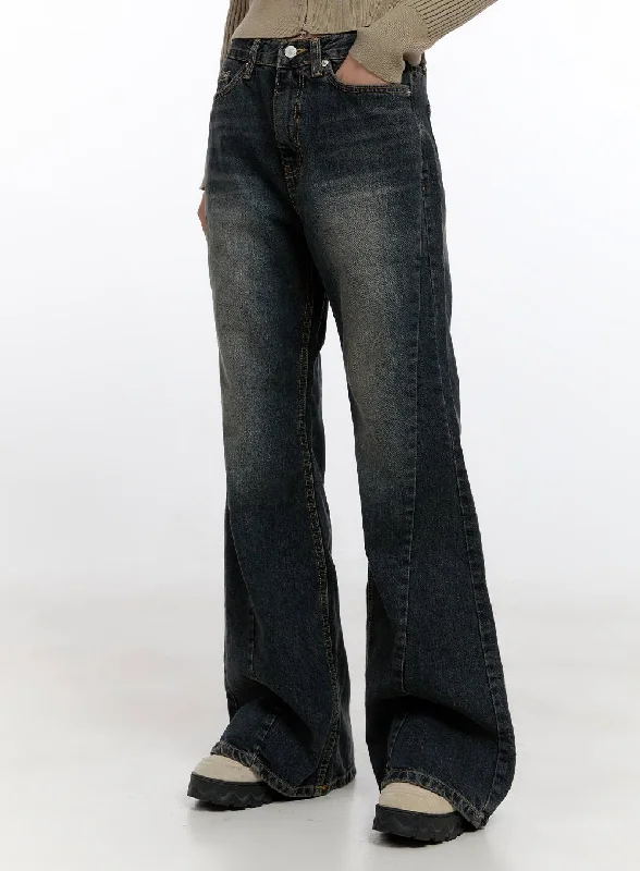 Sasha Washed Flared Jeans CN421 Hip Women's Urban