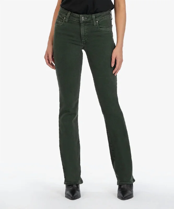 Natalie Mid Rise Boot Cut Jean In Deep Forrest Classic Women's Tweed