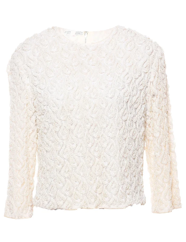 Off White Party Top - M Earthy Women's 