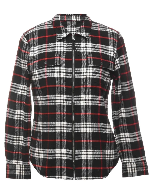 Checked Shirt - M Hip Women's Retro
