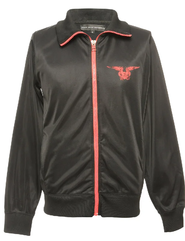 Black Track Top - M Refined Women's Hand - crafted