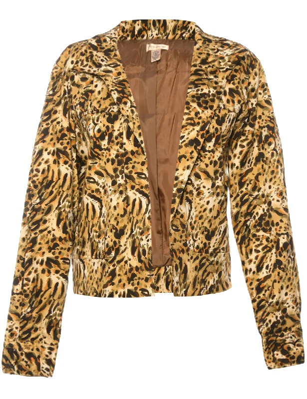 Animal Print Brown Jacket - M Compression