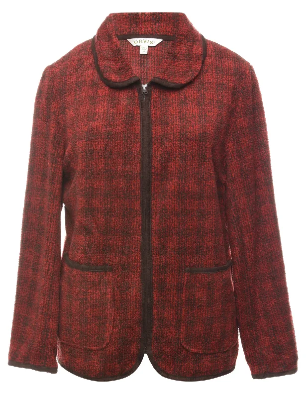 Zip Front Red Jacket - M Refined Women's Velvet