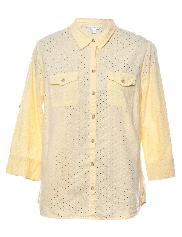 Broderie Anglaise Shirt - M Laid - back Women's Vibe