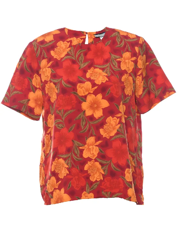 Notations Floral Printed Top - S Refined Women's Hand - crafted