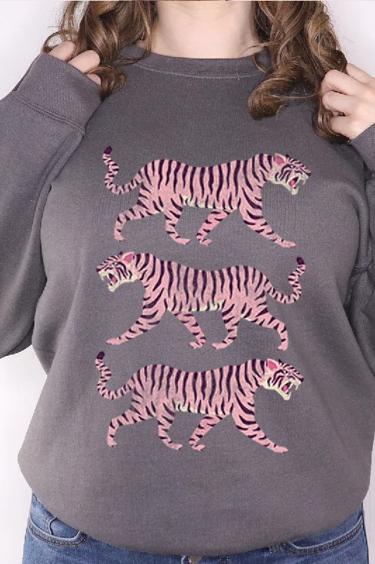 Get WIld Tiger Sweatshirt MORE COLORS Casual Women's Loose - fitting